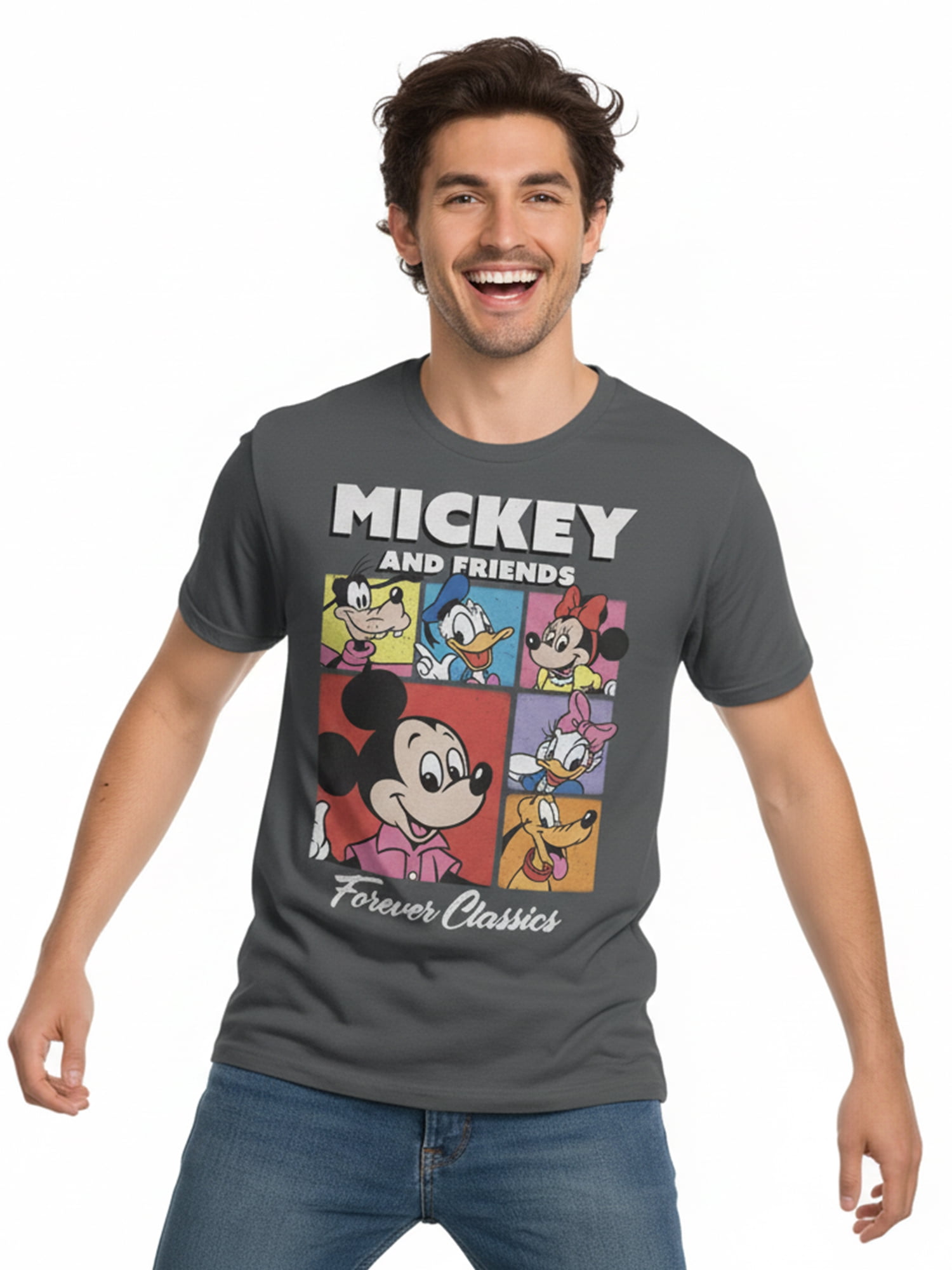 Disney Men's and Big Men's Mickey & Friends Graphic Tee with Short Sleeves, Sizes S-3XL