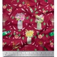 thumbnail image 1 of Soimoi Cotton Duck Fabric Bottle,Camellia & Rose Floral Print Fabric by The Yard 42 Inch Wide, 1 of 1