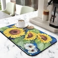 thumbnail image 2 of Washable Rubber Sunflower Cute Floral Dish Drying Mats for Kitchen Counter Home Large Coffee Bar Pad Accessories and Decor for Utensils Stemware 19.5''x12'', 2 of 7