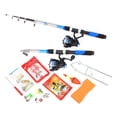 thumbnail image 3 of Paquete de postes Kit completo combinado de carrete de caña de pescar ultraligero con 2 uds. Cañas de pescar telescópicas de 2,1 m carretes giratorios Señuelos de pesca anzuelos accesorios bolsa, 3 of 8