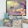 thumbnail image 2 of Designart 'Ancient Butterfly Flying To A White Flower' Traditional Framed Canvas Wall Art Print, 2 of 5