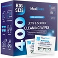 thumbnail image 1 of Toallitas limpiadoras de lentes Maxi Clean 400 envueltas individualmente, 1 of 7
