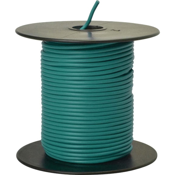 Southwire COLEMAN CABLE INC Primary Wire, Green PVC, 18-Ga. Stranded Copper, Sold In Store by the Foot 55835023 — Indoor & Outdoor Use, NEC-Compliant
