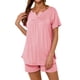 thumbnail image 5 of Conjunto de ropa de dormir de mujer Sexy con cuello en V Top Shorts camisón de dormir, rosa, S Advancent AP001530-16, 5 of 7