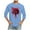 Light Blue, variant on Men's Big and Tall Halloween Tshirts 3/4 Length Sleeve Crewneck Holiday Casual T-Shirts Funny Graphic Tee Tops Green XXXXL