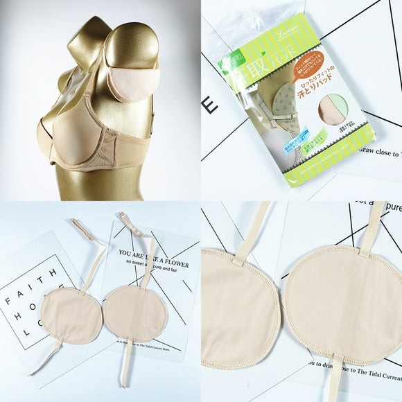 2 Pares De Almohadillas De Sudor Lavables Para Las Axilas Almohadilla Protectora Axila Con Correas Para Los Hombros shamjiam Almohadillas de sudor de las mujeres
