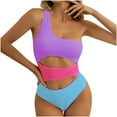 thumbnail image 2 of Aloohaidyvio No Boundaries Swimsuits for Women,Womens Sexy Color-blocking One-piece Bikini One-piece Swimsuit Without Steel Support, 2 of 5