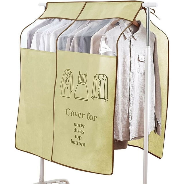 Funda universal antipolvo para ropa con ventana transparente - 90*110cm, beige