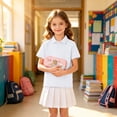 thumbnail image 5 of 2 Pack School Uniform for Kids and Girls Short Sleeve Polo Shirts Soft Breathable Collar with Buttons Golf Polos Performance Uniform Shirts Black 120, 5 of 5