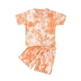 thumbnail image 2 of LYMAYTER Baby Toddler Boys Girls Tie Dye Shorts Set Summer Short Sleeve T-Shirt Tops Elastic Waist Shorts Outfit Sets for 1-5T, 2 of 11