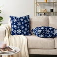 thumbnail image 2 of PAVILIA Holiday Throw Pillow Covers 20x20 Set of 2, Decorative Pillow Cases Bed Sofa Couch, Christmas Winter Accent Decor Cushion Bedroom Living Room, Velvet Square Euro Sham Covers, Snowflake Blue, 2 of 8