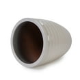 thumbnail image 3 of mdj pottery 1 Piece 17 Inch Large Ceramic Planter, Ceramic Indoor Plant Pots with Drainage, White Horizontal Ripples, Plant Pots for Indoor Outdoor, Doorway Decor for Monstera Fiddle Leaf Fig - White, 3 of 11