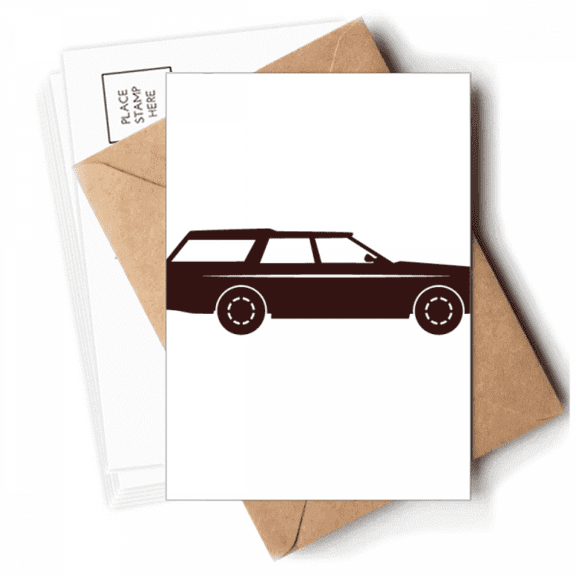 Geometric Classic Cars Black Outline Postcards Envelopes Blank Note Cards Mailing