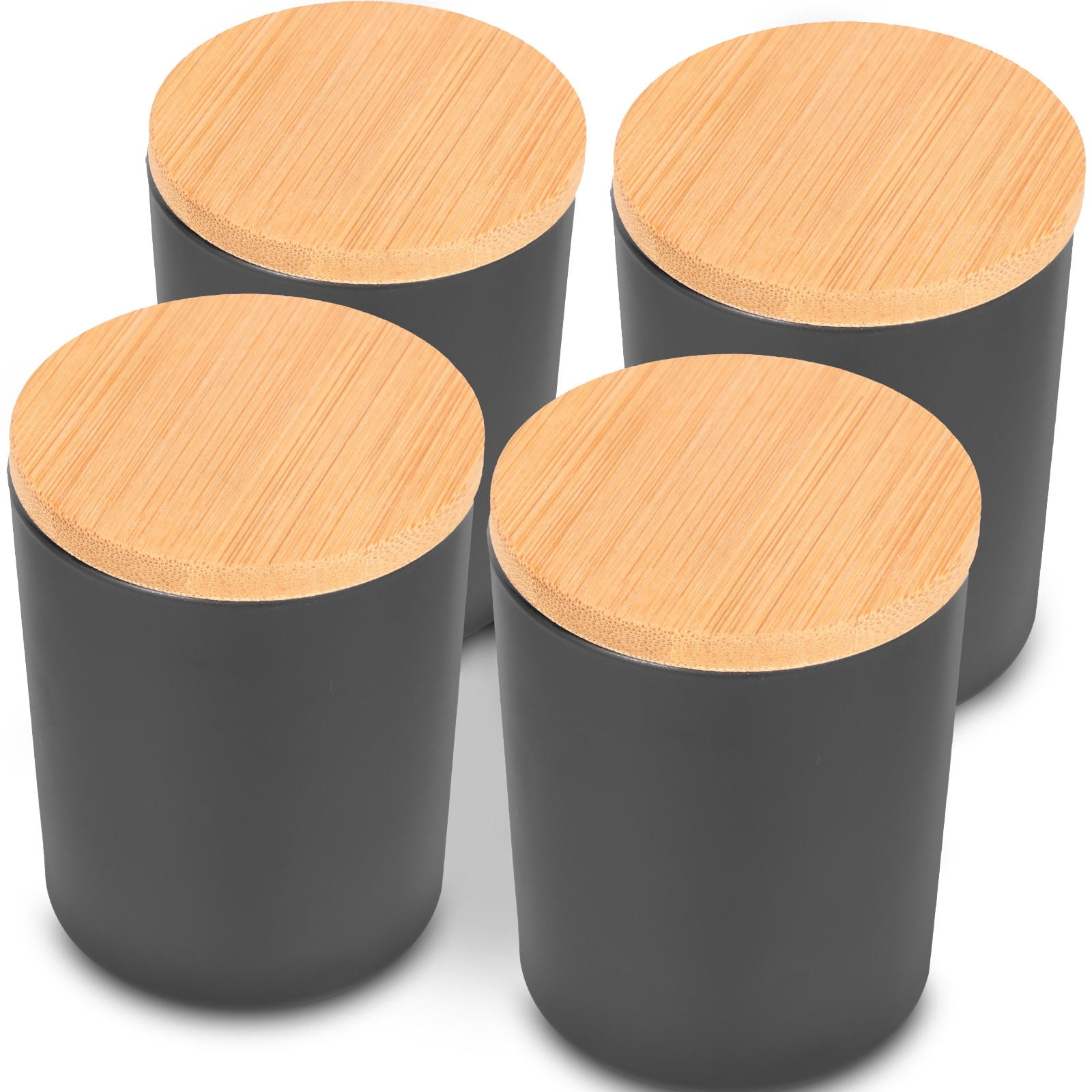 FELTECHELECTR Glass Tins Black For present Givers Home Use 4 Sets 3.73X2.67X2.67in