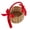 Red Bows, variant on RUINIXCW Woven Weddding Basket Small Flower Girl Baskets With Silk Bows Handle Wicker Picnic Basket Canastas Para Flores Candy Gift Basket For Wedding Birthday Party Favor 5.91x3.54x9.45in