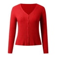 thumbnail image 4 of Bibifish Womens Cardigan Sweaters Fall Slim Fit Long Sleeve Botton Down Knit Cardigans Solid Color V Neck Casual Formal Sweater Tops, 4 of 5