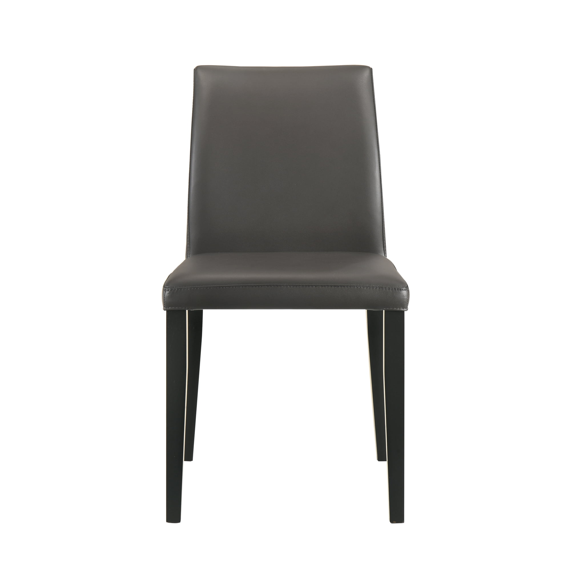 Elyza Full Back Top Grain Leather Upholstered Wood Dining Chairs in Cola - Set of 2