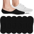 thumbnail image 1 of Zhuge 15 pares de calcetines invisibles para mujer, antideslizantes, de corte bajo, con forro invisible para uso informal y formal, suaves y elásticos, color negro, 1 of 2