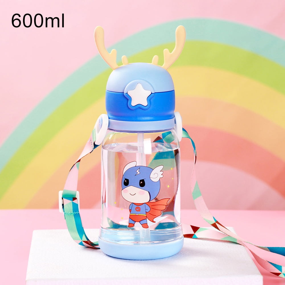 550ML Children Water Bottle for School Outdoor Travel Cute Cartoon Animal Baby  Water Bottles with Shoulder Strap for Boy Girl