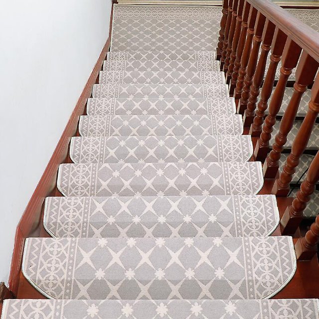 Paquete de 1 peldaños de escalera rectangulares, alfombrillas antideslizantes, 65 x 24 cm, con borde de 3 cm, polipropileno1