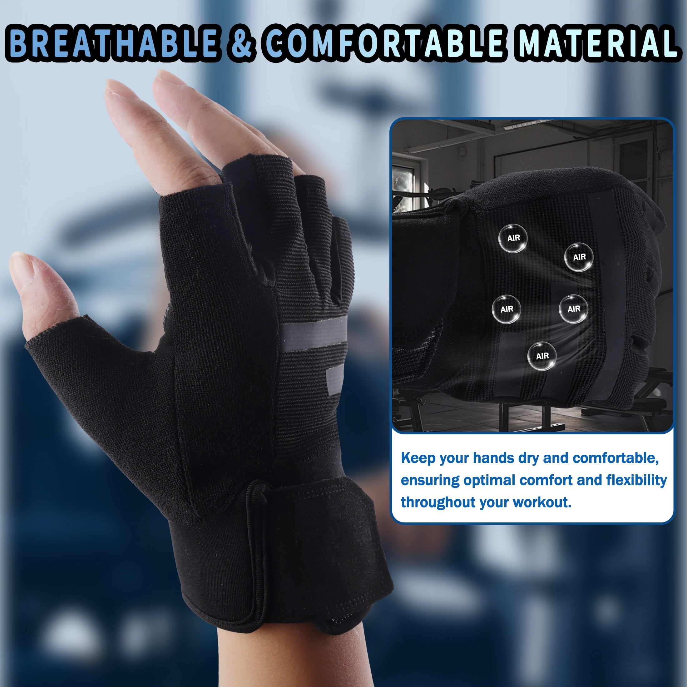 cyrico workout Gloves for Men and Women, Breathable Weight Lifting Gloves with Wrist Wrap Support, Full Palm Protection Gym Gloves for Fitness Training, Cycling, Pull Ups, Exercise and Hanging