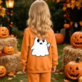 thumbnail image 5 of CAICJ98 Toddler Halloween Sweatshirt Spooky Season Shirt Kids Long Sleeve Pumpkin Ghost Pullover Fall Tops Boys Girls Halloween Sweatshirt (Orange,3-4 Years), 5 of 9