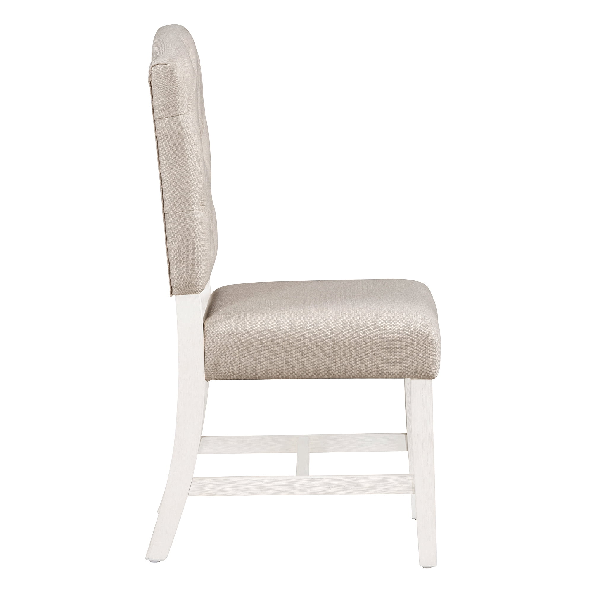 Euroco Fabric Dining Chairs Set of 4, Upholstered Dining Room Chairs with Thicken Cushion and Wood legs,Modern Accent Chair Side Chairs for Living Room,Off White