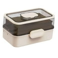 thumbnail image 3 of TISHITA Medicine Box Multi Layer Dustproof Art Crafts Case for Office Study Bathroom beige, 3 of 8