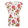 DNAGSB Rose With Candy392 Women‘s Tshirts Ruffle Short Sleeve Summer