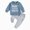 H211-Blue, variant on TOWED22 Toddler Baby Boy Fall Winter Outfit Print Graphic Long Sleeve Sweatshirt Top and Pants 2 Piece Clothes