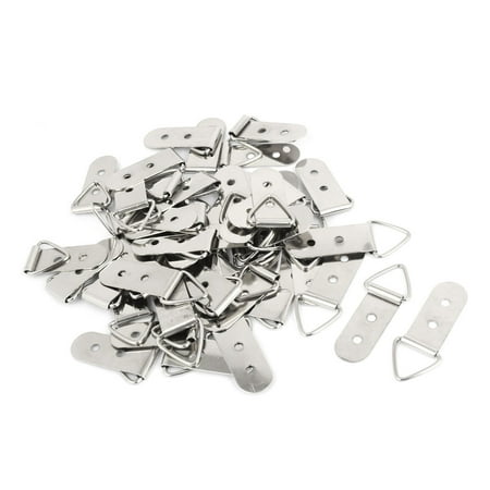 

Uxcell 1.8 Silver Tone Double Hole Metal D-Ring Picture Hangers 50 Pack