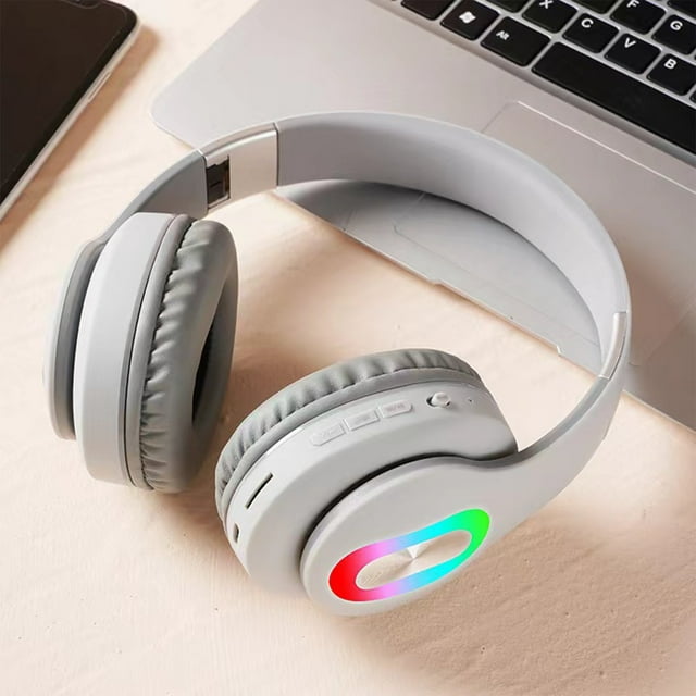 Auriculares inalámbricos Bluetooth 5.1 con subwoofer, micrófono integrado, cancelación de ruido estéreo, plegables, para deportes al aire libre, negocios y trabajo.