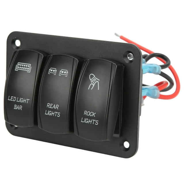 Panneau de Commutation LED de Voiture, Interrupteur à Bascule de Gang de 5pin 3 Gang LED Ultra Responsive