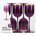 thumbnail image 3 of (120 PACK) EcoQuality Translucent Plastic Purple Wine Glasses with Gold Rim - 12 oz Wine Cups with Stem, Disposable Shatterproof Wine Goblets, Reusable, Elegant Drink Cup Tumblers Weddings, Party, 3 of 3