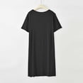 thumbnail image 5 of Women's Soft Short Sleeve Nightgown Crew Neck Stretchy Comfortable Loose Midi Bedroom Loungewear Dress Black Pajama Dress Women XL, 5 of 5