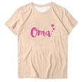 thumbnail image 1 of Camiseta de Manga Corta de Cuello Redondo con Impresión de la Carta para las Mujeres, Casual Diario Y Top de Fiesta, 1 of 4