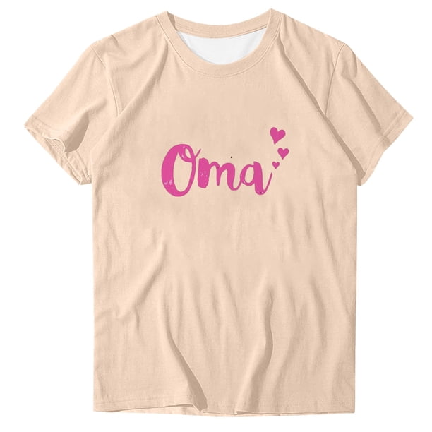 Camiseta de Manga Corta de Cuello Redondo con Impresión de la Carta para las Mujeres, Casual Diario Y Top de Fiesta