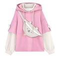 thumbnail image 6 of Fesfesfes Cute Bear Tops Hoodie Fall Winter Young Ladies Long Sleeve Lovely Bear Style Teen Girls Sweatshirt Plus Size Women Personality Y2K Hooded Tops with Bag, 6 of 7