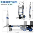 thumbnail image 2 of Upgraded 3 in 1 Aluminum Folding Hand Truck, 600 lbs Convertible Heavy Duty Dolly Cart, Collapsible Hand Trucks with 4 Rubber Wheels and Retractable Handle for Home, Warehouse, Supermarket(Blue), 2 of 4