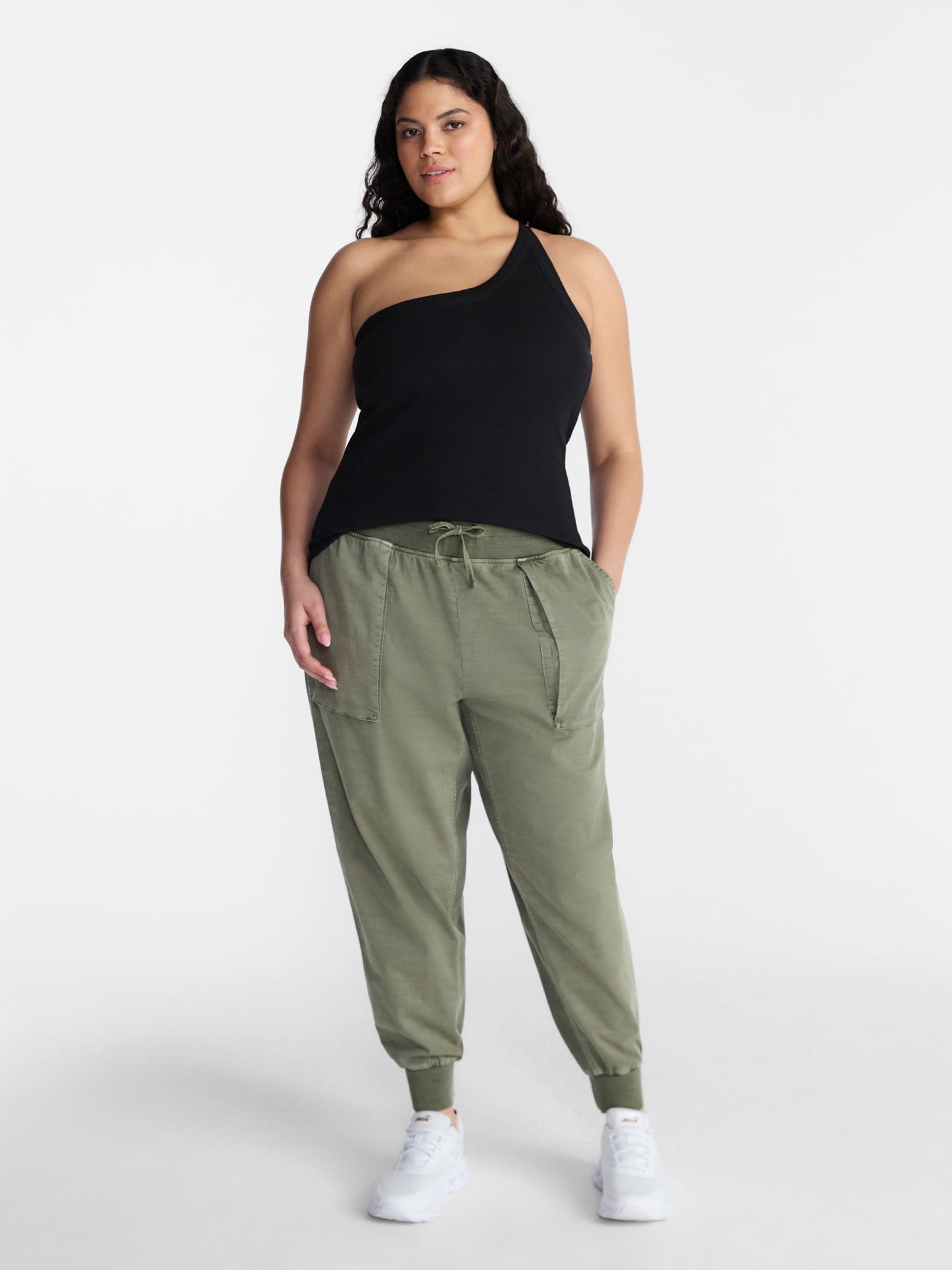 Avia Women's and Women's Plus Relaxed Fit Joggers, 28'' Inseam, Sizes XS-4X