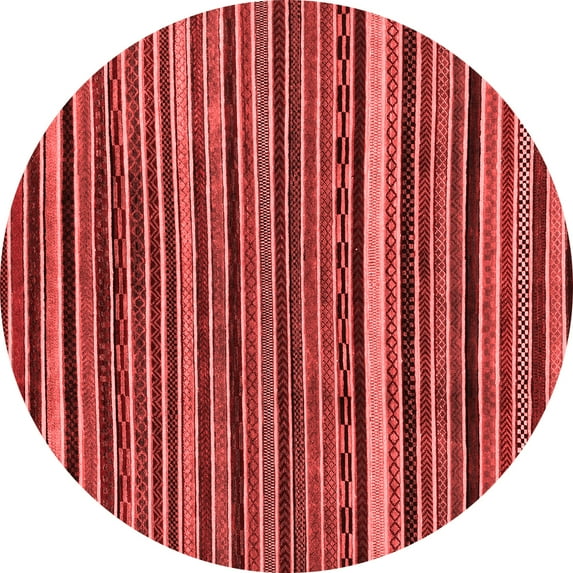 Ahgly Company Indoor Round Abstract Red Modern Area Rugs, 5' Round