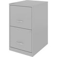 thumbnail image 4 of Pemberly Row Contemporary 18in 2 Drawer Metal Filing Cabinet Arctic Silver, 4 of 7