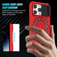 thumbnail image 2 of for iPhone 13 Pro Case with Camera Sliding Cover, [Compatible with MagSafe] with Magnetic Ring Kickstand, Military Grade Heavy Duty Protection Phone Case for iPhone 13 Pro, Red, 2 of 10
