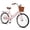 Pink, variant on Gymax 24-Inch Beach Cruiser Bike w/Adjustable Seat Woven Basket & Rear Rack Beige