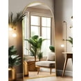 thumbnail image 2 of 71x27 Inch Arched Floor Mirror - Full Length Gold Standing Mirror for Bedroom, Living Room, Dressing - Tall Leaner Mirror with Arch Design, Wall or Free-Standing Decor, 2 of 13