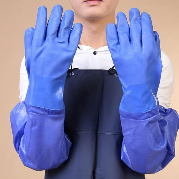 Guantes de Goma Yotijar resistentes al aceite para productos químicos industriales azul Estilo 1