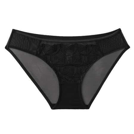 Panties for Women Plus Size Women s Floral Lace Panties Breathable Lightweight Lace Low Waisted Briefs Cute Lace Brief Underwear Long Underwear Women Black S