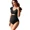 black, variant on Beautyin Style Maternity 1 piece Swimsuit Ribbed One Piece Ruffle Sleeve Bathing Suit Ruched Cut-Out Tie Knot Pregnancy Swimwear