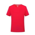 thumbnail image 4 of Pincandy Women'S Solid Color Crew Neck Short Sleeve T-Shirts UPF 50+ Sun Protection Quick Dry Athletic Running Workout Rash Guard Tops,Red,XL, 4 of 4