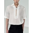 thumbnail image 5 of INCERUN Men's Short Sleeve Shirts V Neck Collared Waffle Shirts Summer Leisure Tops, 5 of 8